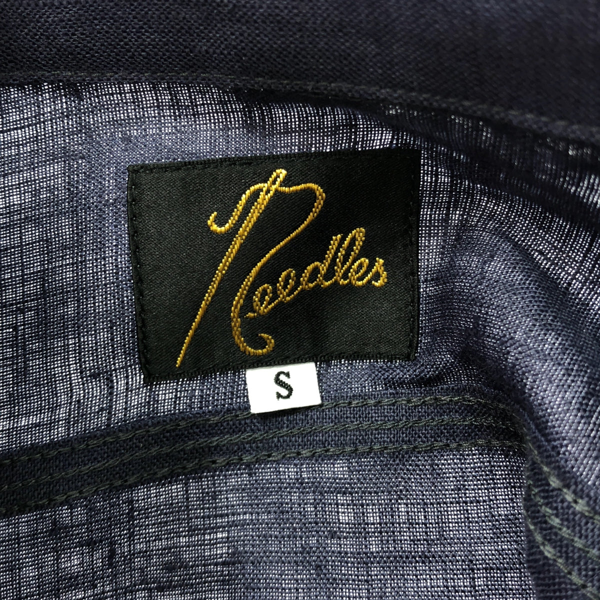 【美品】 Needles / ニードルス | WORK SHIRT - LINEN CANVAS ワークシャツ | S | ネイビー | メンズ