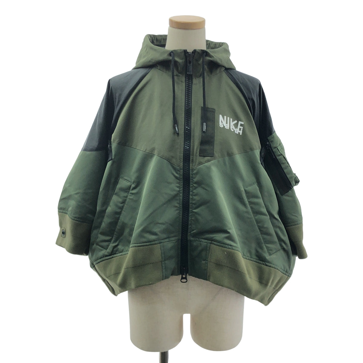 sacai / サカイ | 2022AW | × NIKE / ナイキ Full zip HD jacket / ミリタリー オーバージャケット フーディ ブルゾン / メッシュ総裏地 | S | レディース