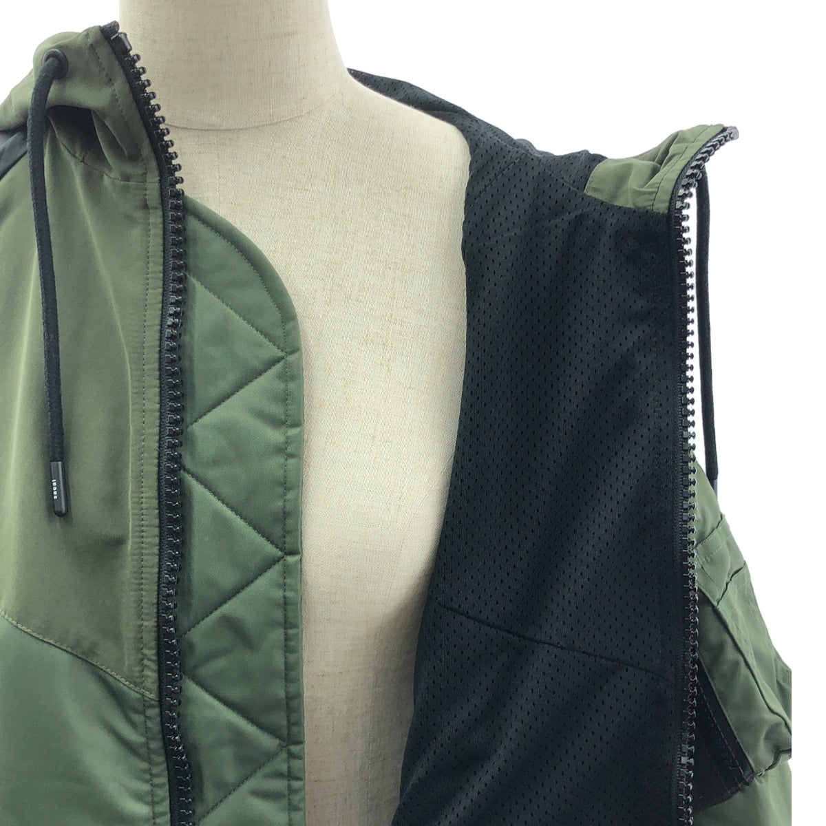 sacai / サカイ | 2022AW | × NIKE / ナイキ Full zip HD jacket / ミリタリー オーバージャケット フーディ ブルゾン / メッシュ総裏地 | S | レディース