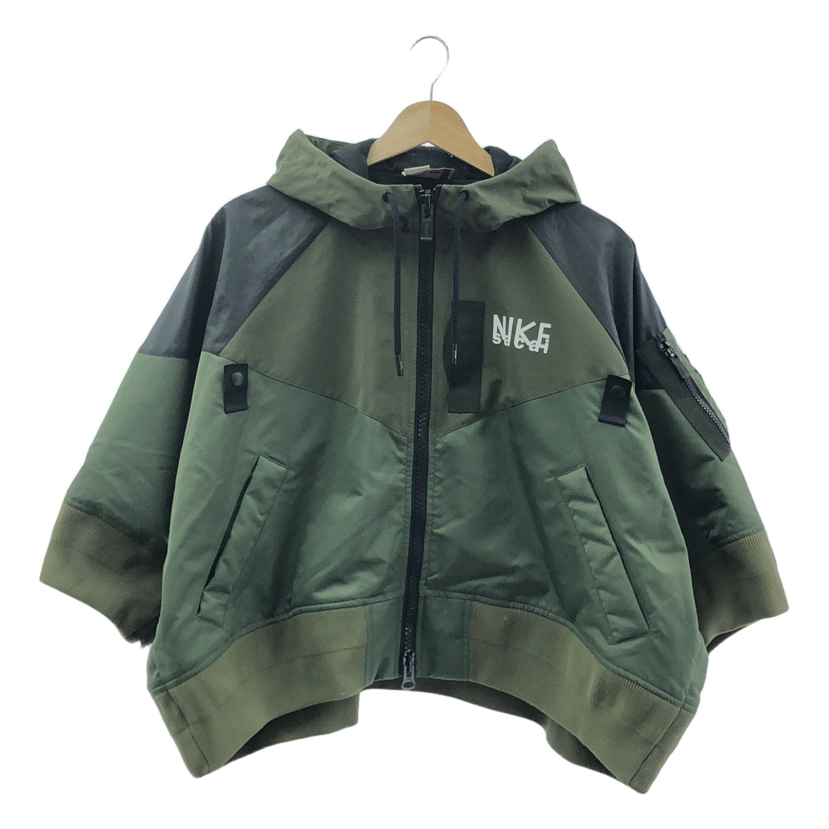 sacai / サカイ | 2022AW | × NIKE / ナイキ Full zip HD jacket / ミリタリー オーバージャケット フーディ ブルゾン / メッシュ総裏地 | S | レディース