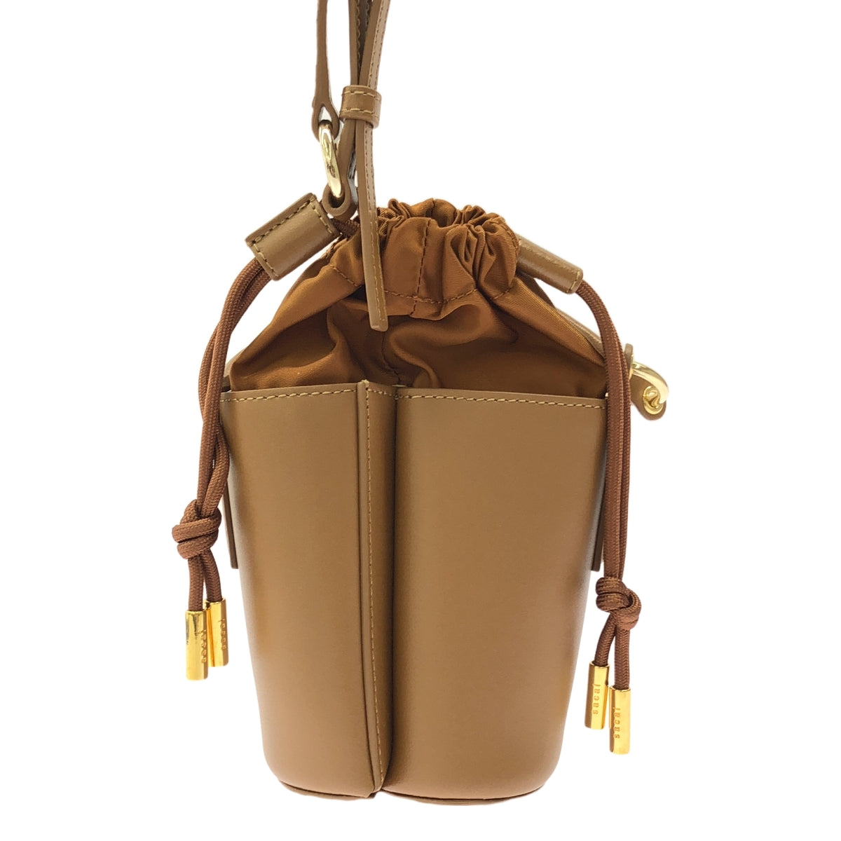 sacai / サカイ | s Leather Basket Micro / 2way ショルダー付き レザー 巾着 ハンドバッグ ポーチ | OS | レディース