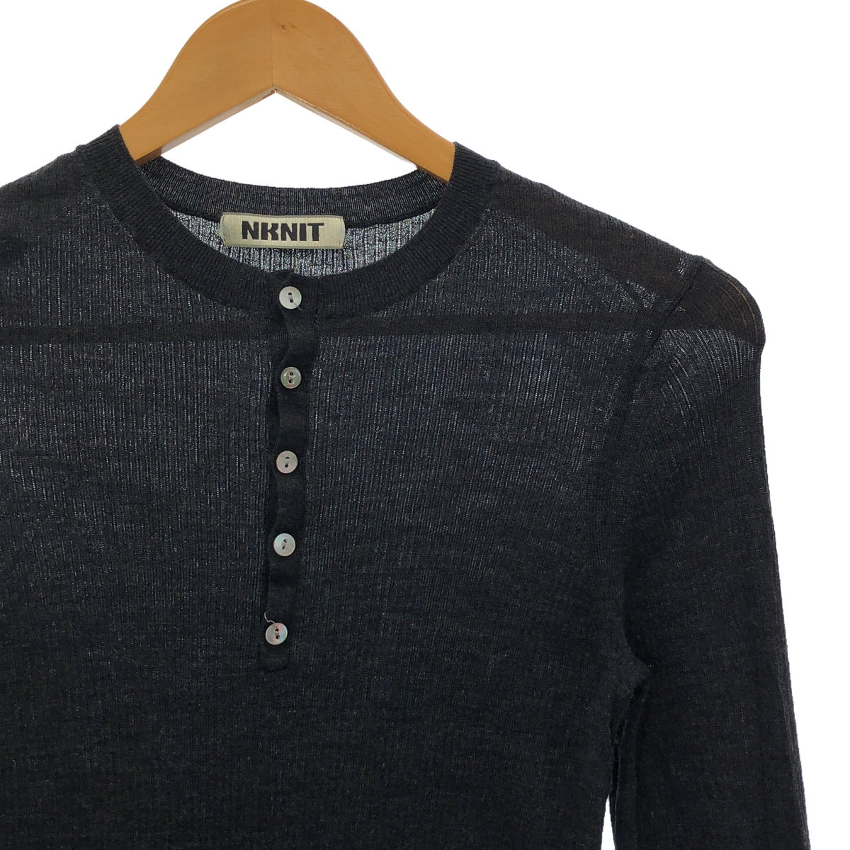 NKNIT / ンニット | ウール ヘンリーネック リブ ニット プルオーバー | 2 | レディース
