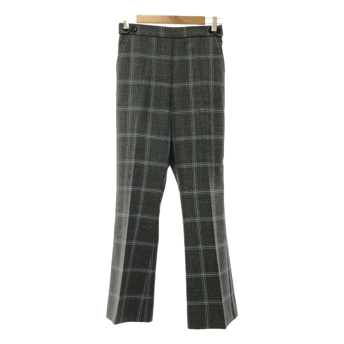 MARNI / 마르니 | 2020AW | 울 체크 부츠 컷 팬츠 | 40 | 그레이 / 라이트 블루 | 여성