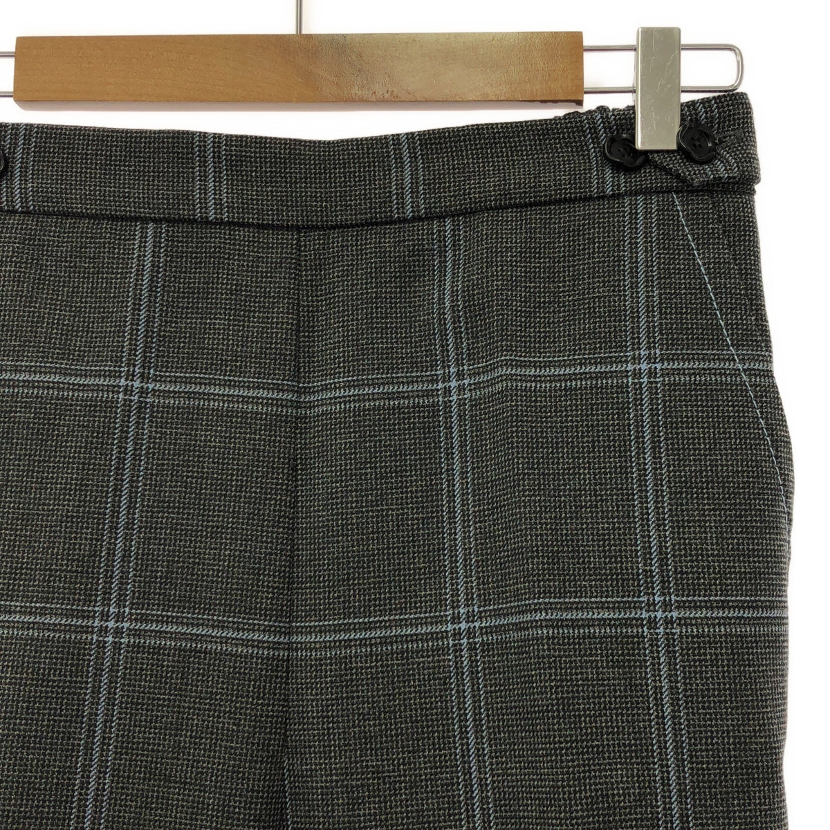 MARNI / 마르니 | 2020AW | 울 체크 부츠 컷 팬츠 | 40 | 그레이 / 라이트 블루 | 여성