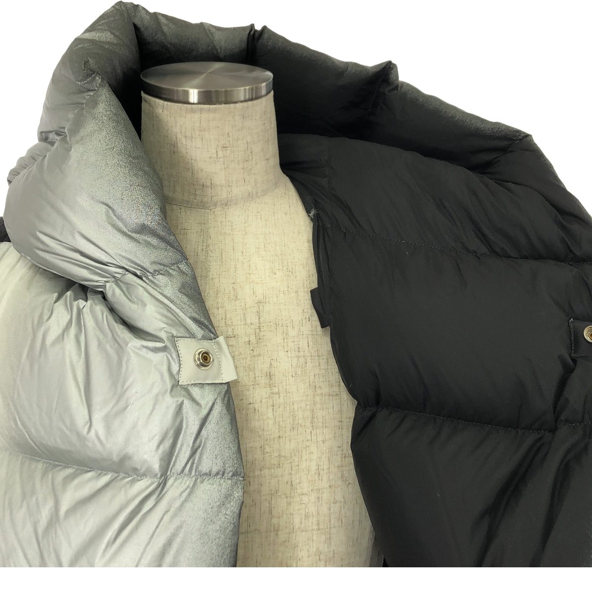 【미품】 Rick Owens / 릭 오웬스 | 2019FW | Quilted Puffer Long Vest Jacket 다운 코트 | 46 | 블랙/실버/화이트 | 남성