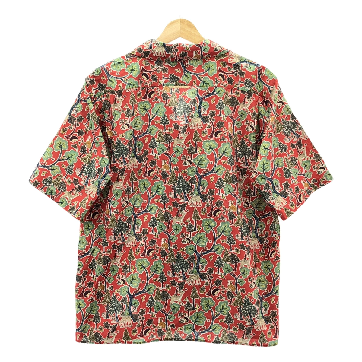 YAECA WRITE / Yaeca Light | 2018SS | CAMP SHIRT DOE A DEER RED Camp cotton shirt with animal print | M | Men's