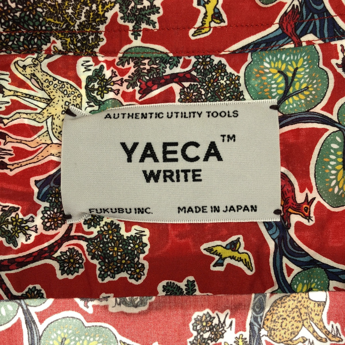 YAECA WRITE / Yaeca Light | 2018SS | CAMP SHIRT DOE A DEER RED Camp cotton shirt with animal print | M | Men's