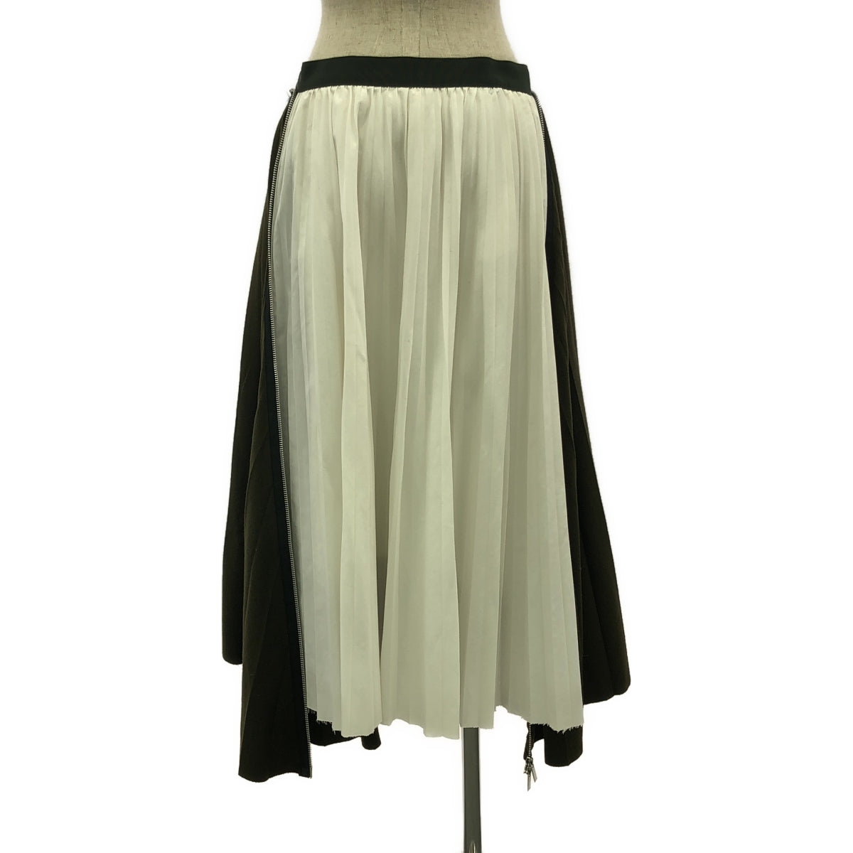 sacai / サカイ | Zip Detail Pleated Skirt / 異素材 切替 プリーツ レイヤード スカート | 2 | レディース
