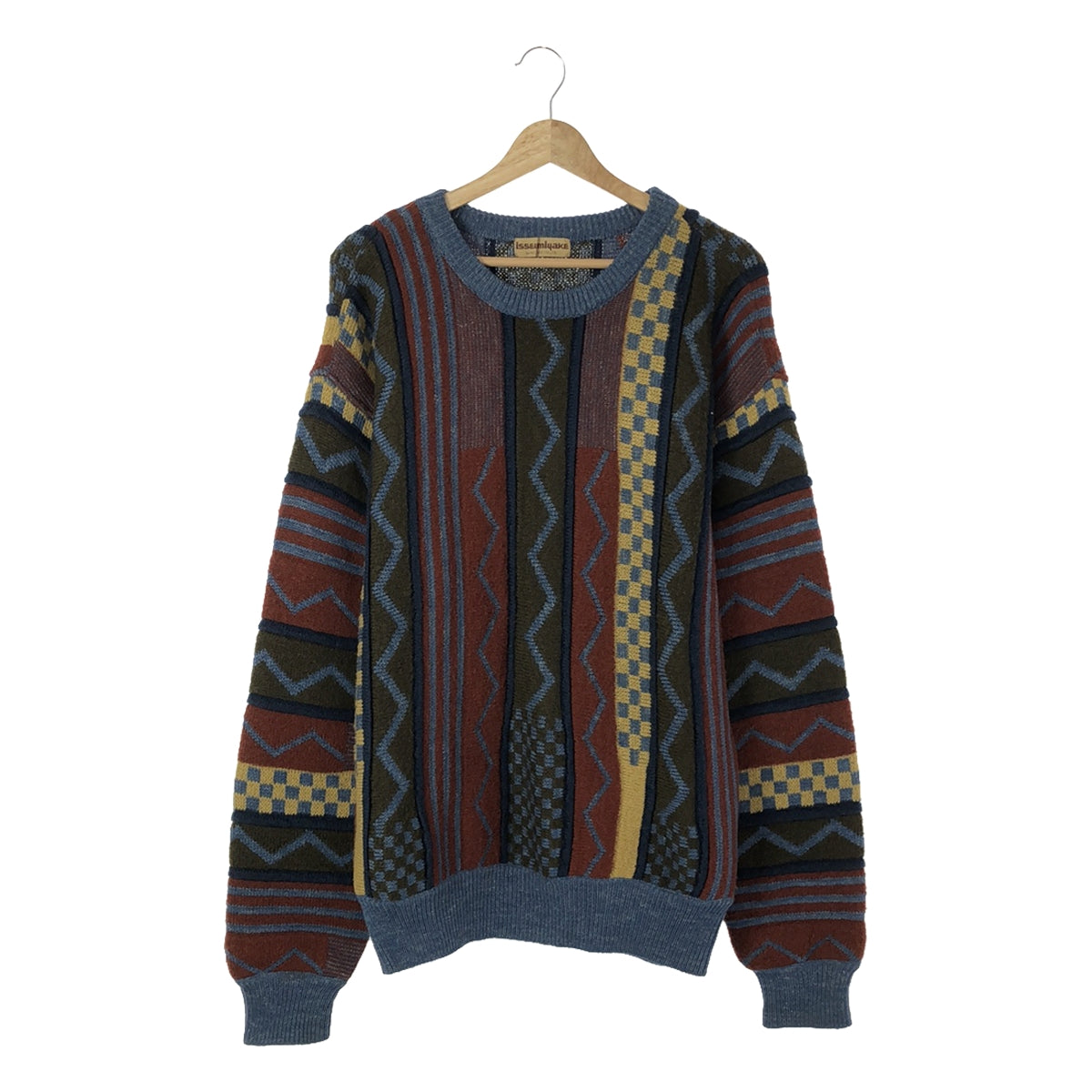 ISSEY MIYAKE / 이세이 미야케 | 70s ~ 빈티지 자카드 총 무늬 니트 | 멀티 컬러 | 남성