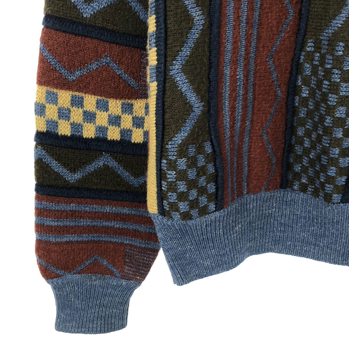 ISSEY MIYAKE / 이세이 미야케 | 70s ~ 빈티지 자카드 총 무늬 니트 | 멀티 컬러 | 남성