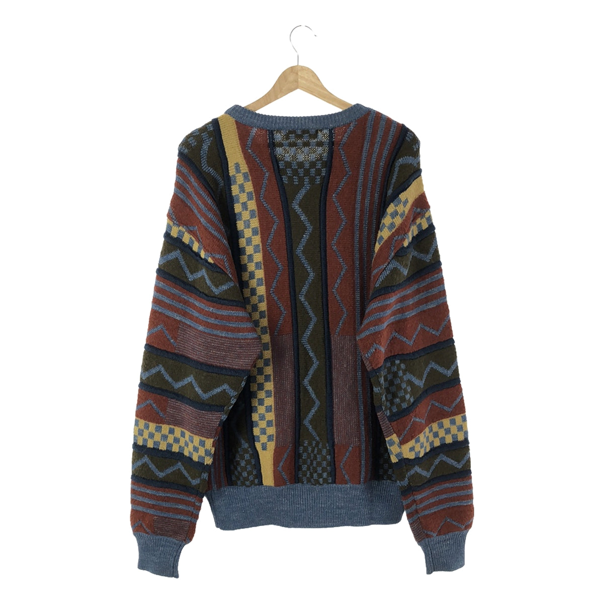 ISSEY MIYAKE / 이세이 미야케 | 70s ~ 빈티지 자카드 총 무늬 니트 | 멀티 컬러 | 남성