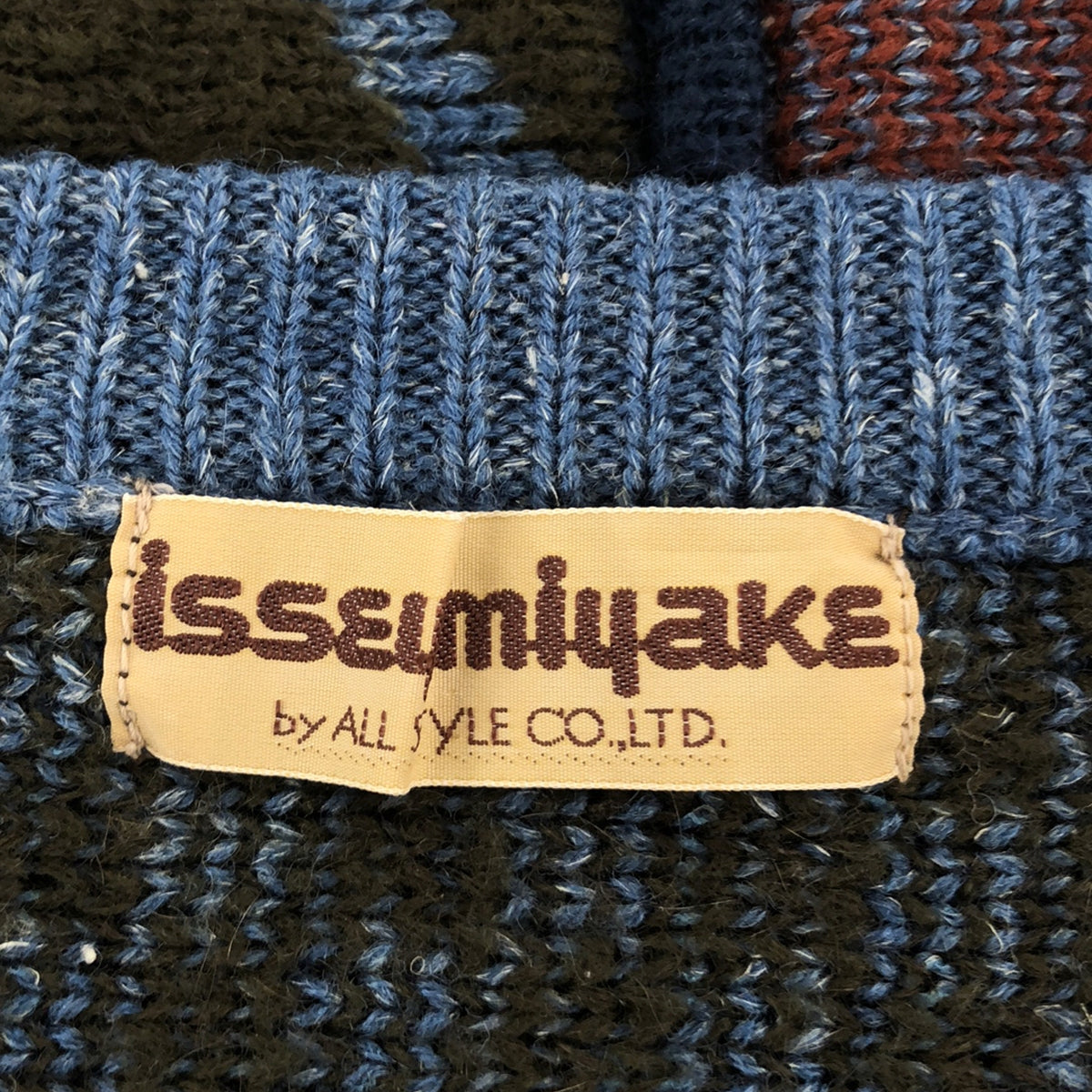 ISSEY MIYAKE / 이세이 미야케 | 70s ~ 빈티지 자카드 총 무늬 니트 | 멀티 컬러 | 남성