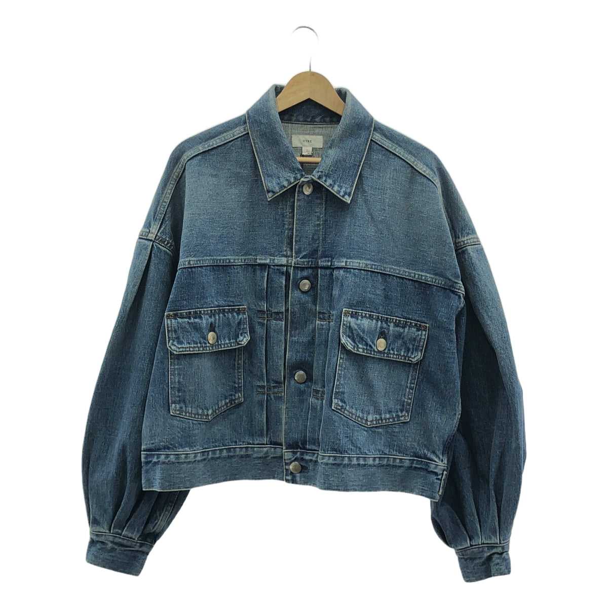 HYKE / 하이크 | BALOON SLEEVE DENIM JACKET 데님 재킷 | 2 | 여성