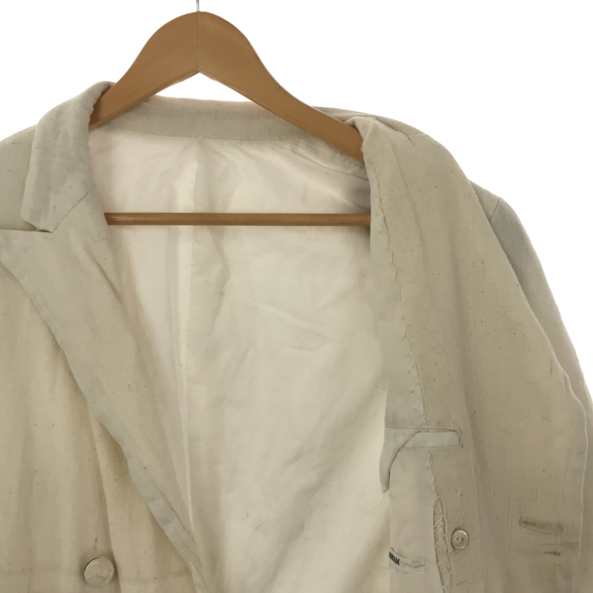 【미품】 ANSNAM / 안수남 | 생성 더블 롱 코트 / 총 안감 | 2 | 에크루 | 남성