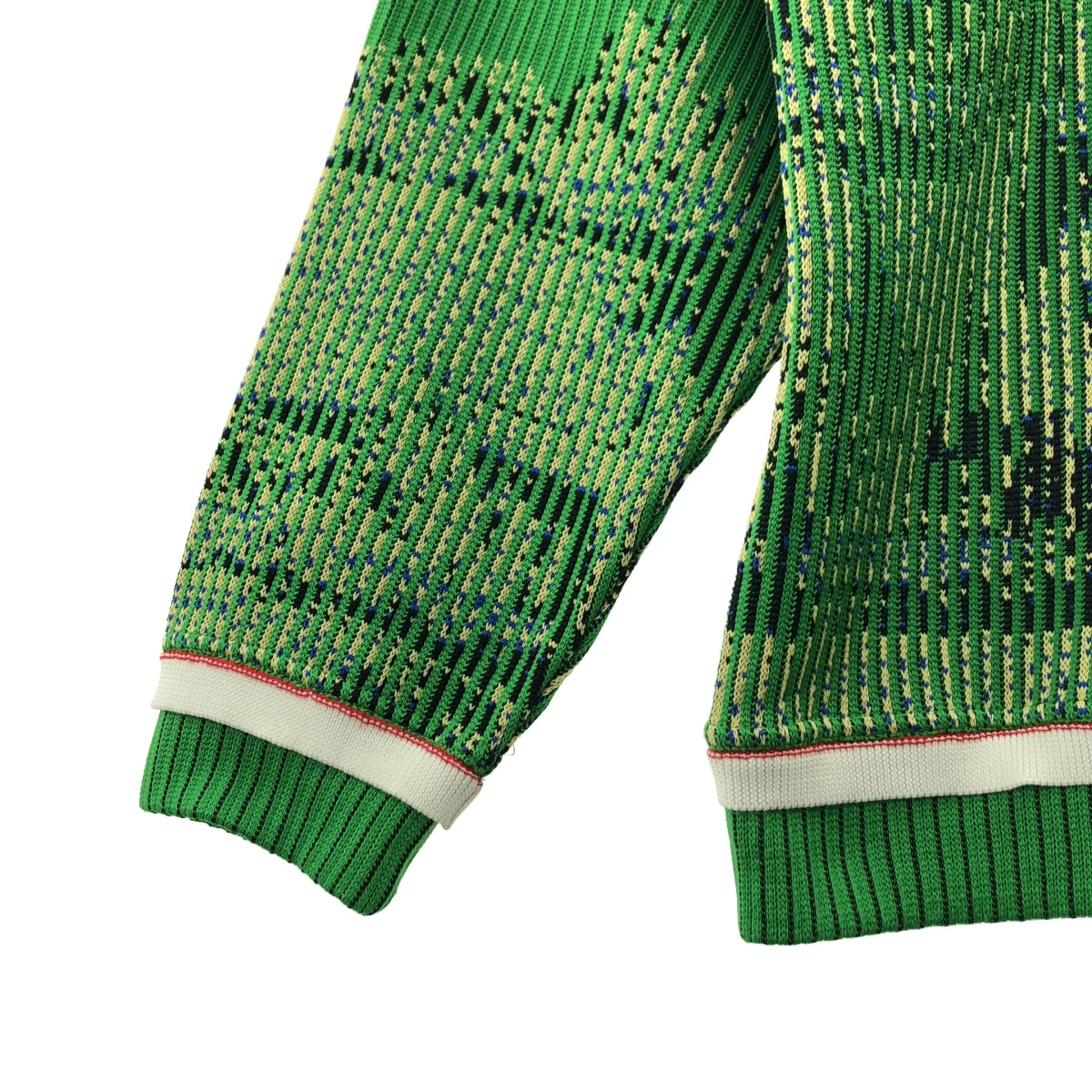 【미품】 SEVESKIG / 세브시그 | 2022AW | ADAPTIVE SIMULATION PULLOVER KNIT SHIRTS 자가드 풀오버 니트 | M | 그린 |