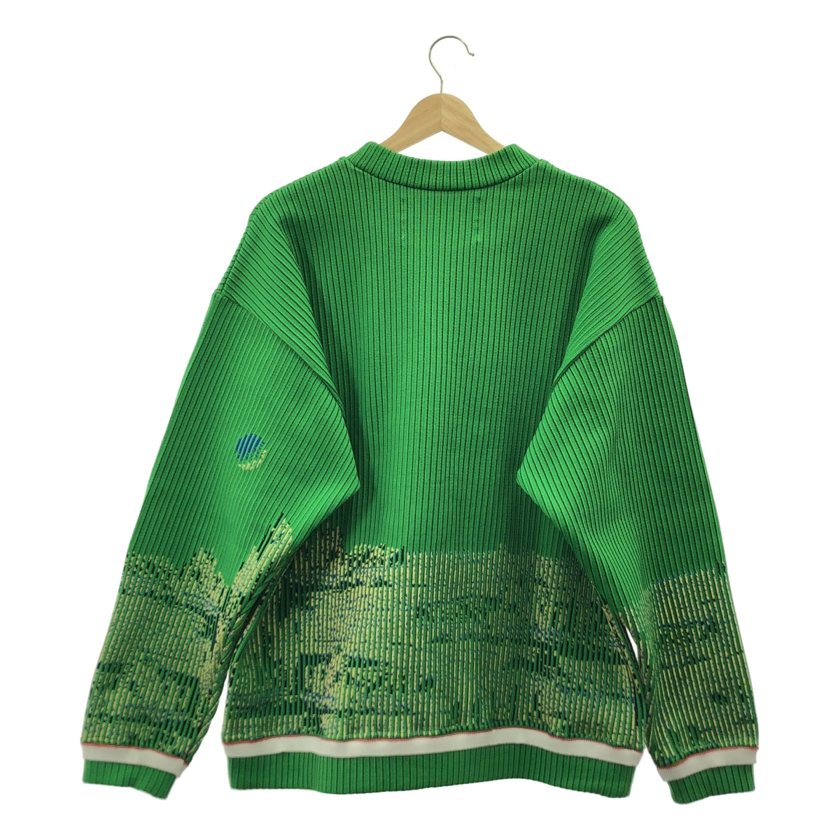【미품】 SEVESKIG / 세브시그 | 2022AW | ADAPTIVE SIMULATION PULLOVER KNIT SHIRTS 자가드 풀오버 니트 | M | 그린 |