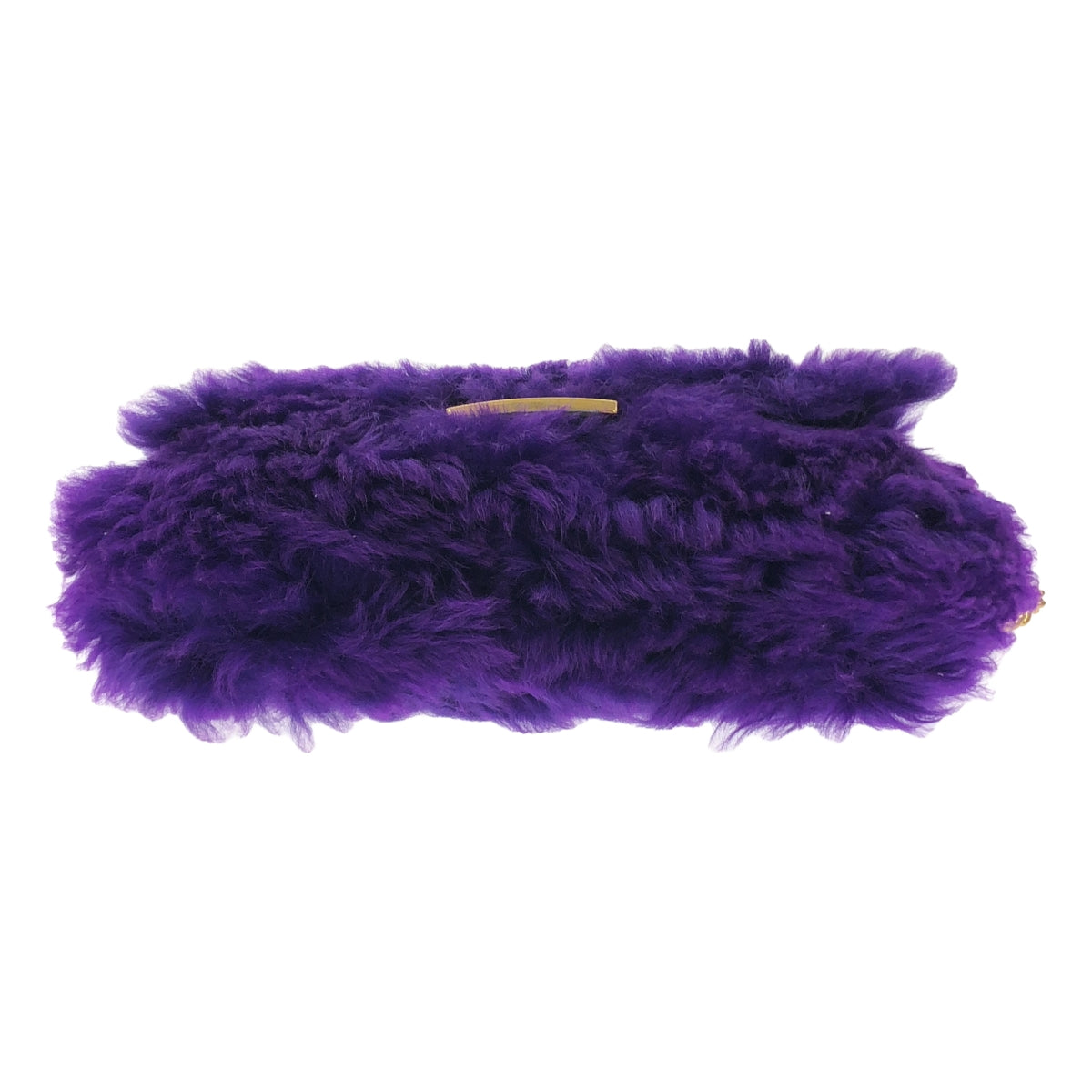 【미품】 FENDI / 펜디 | FUR & LEATHER BAGUETTE / 2way 체인 숄더 포함 가죽 모피 바게트 백 | 보라색 | 여성