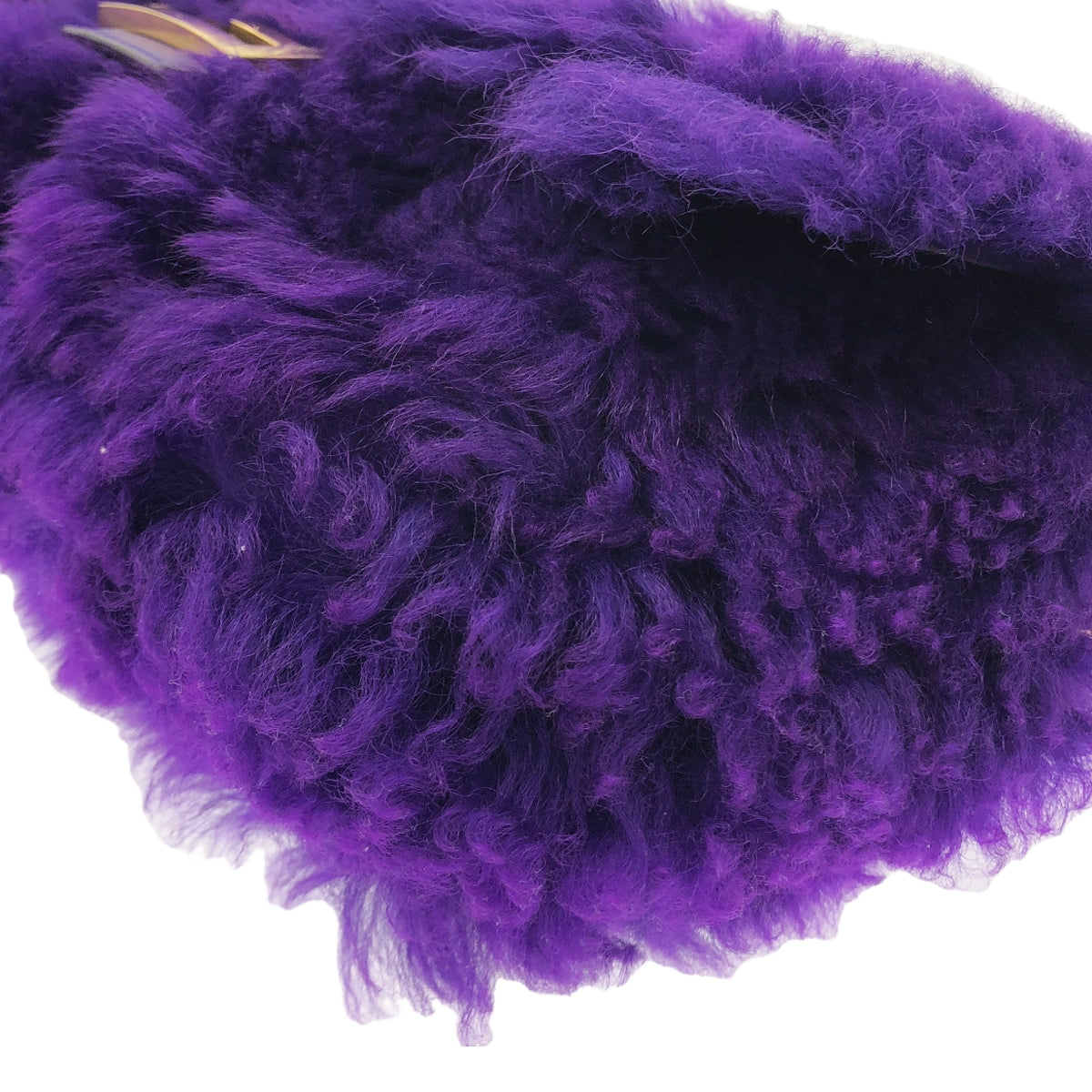 【미품】 FENDI / 펜디 | FUR & LEATHER BAGUETTE / 2way 체인 숄더 포함 가죽 모피 바게트 백 | 보라색 | 여성