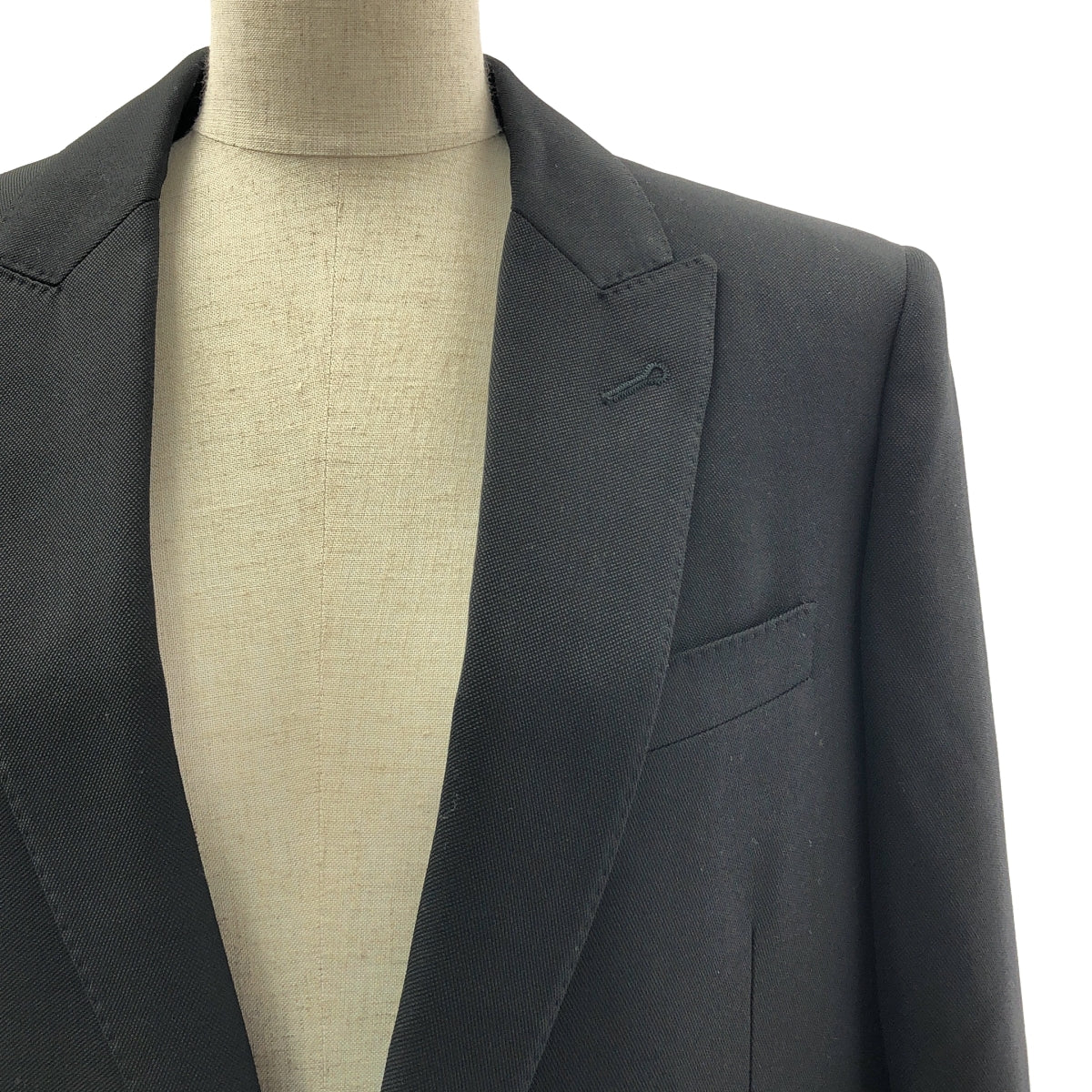 【美品】  CELINE / セリーヌ | PEAK COLLAR LONG RECTANGLE JACKET / ピークカラー ロング レクタングル テーラード ジャケット / 総裏地 | 34 | ブラック | レディース