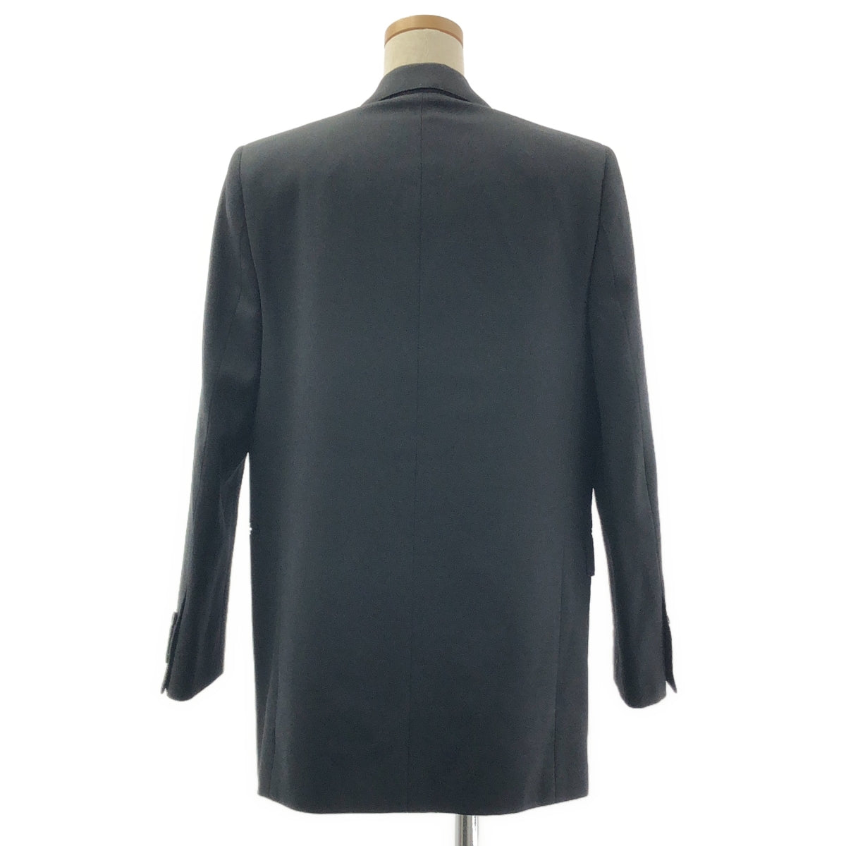 【美品】  CELINE / セリーヌ | PEAK COLLAR LONG RECTANGLE JACKET / ピークカラー ロング レクタングル テーラード ジャケット / 総裏地 | 34 | ブラック | レディース