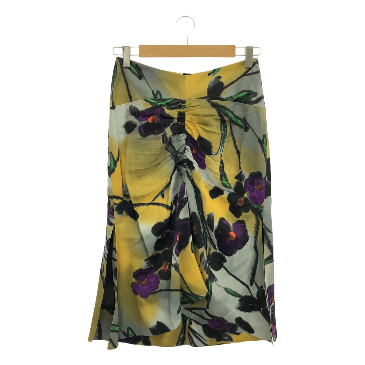 MARNI | Rayon all-over floral back-zip gathered skirt | 38 | Women's