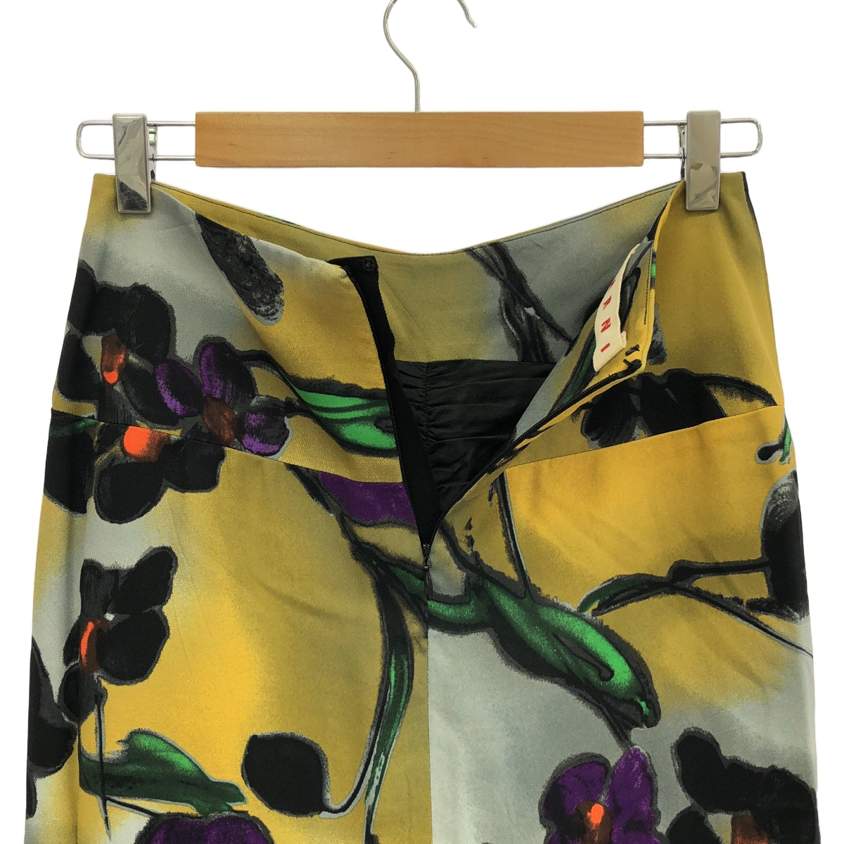 MARNI | Rayon all-over floral back-zip gathered skirt | 38 | Women's