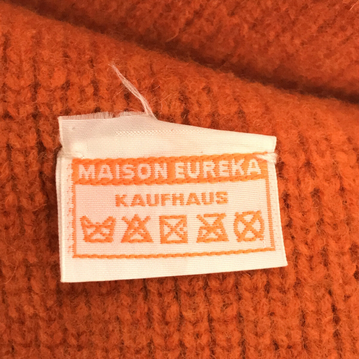 【美品】 MAISON EUREKA / メゾンエウレカ | ニットグローブ | オレンジ | レディース