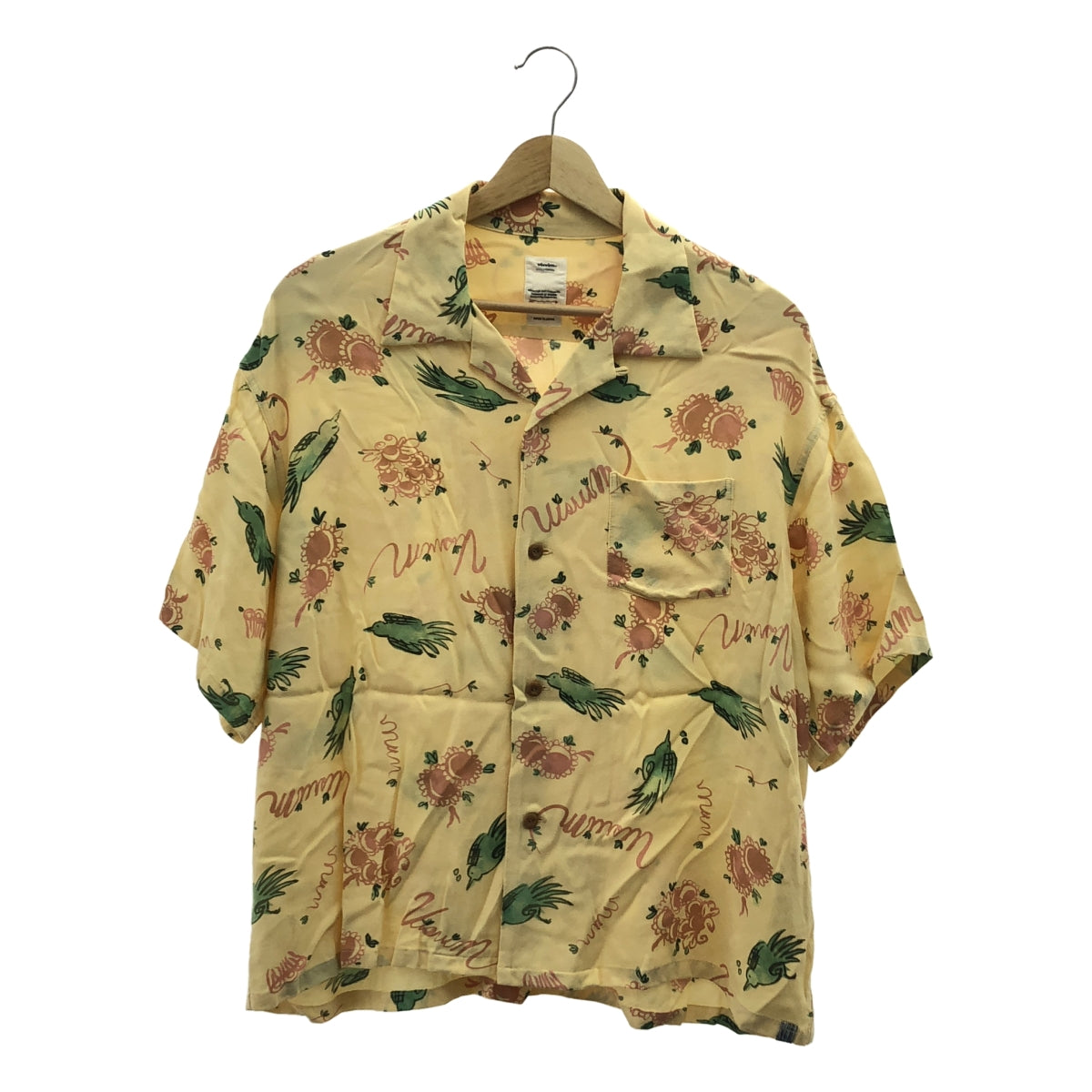 visvim / 비즈빔 | 2022SS | WALLIS SHIRT S/S SUNNYBIRD 워리스 써니버드 레이온 오픈 컬러 셔츠 | 1 | 옐로우 | 맨즈
