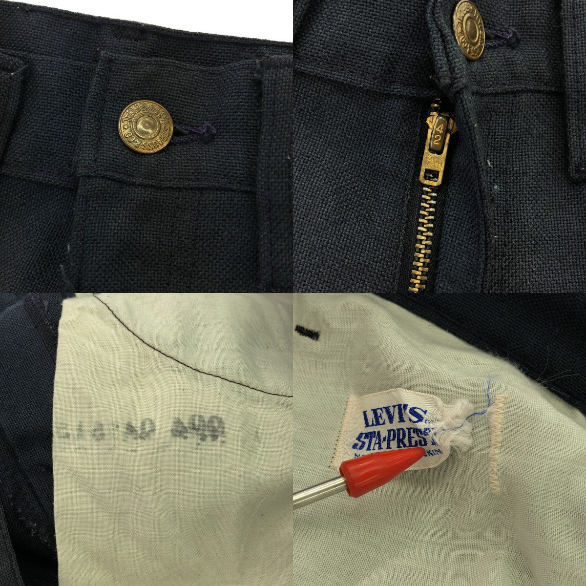 Levi's | Estimated 1970s - vintage / Vintage big E 42talon engraved 12 STA-PREST bootcut flare pants |