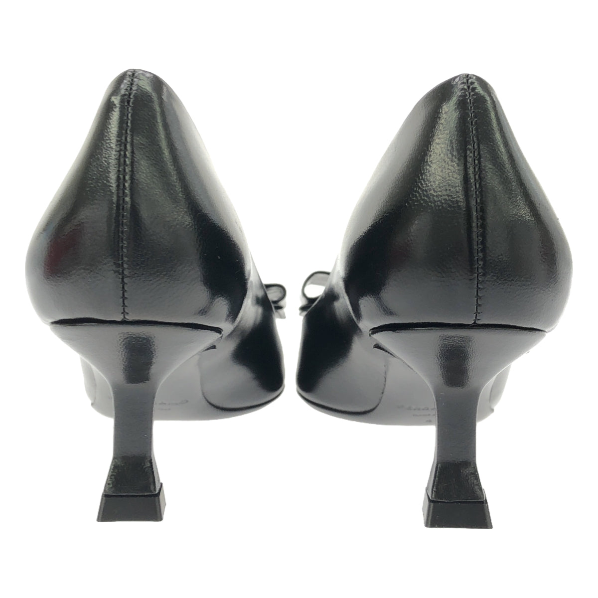 【新品】 FERRAGAMO / フェラガモ | レザー センターライン リボン ヒール パンプス | 4 | black | レディース