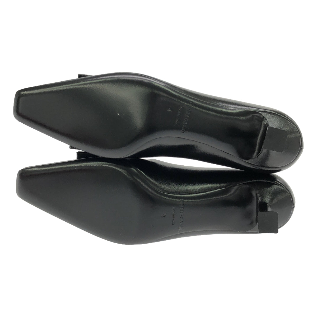 【新品】 FERRAGAMO / フェラガモ | レザー センターライン リボン ヒール パンプス | 4 | black | レディース
