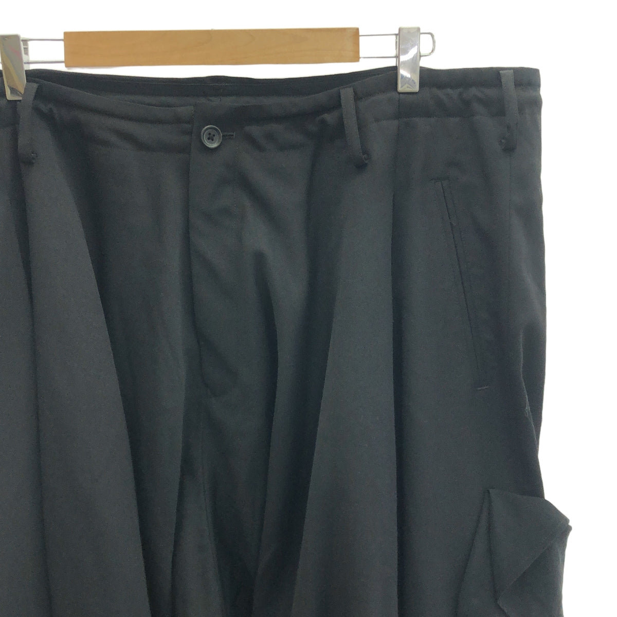 YOHJI YAMAMOTO POUR HOMME / ヨウジヤマモトプールオム | 2023AW | WOOL GABARDINE DECO DRAPED PANTS ウールギャバジン デコ ドレープド パンツ | 1 | メンズ