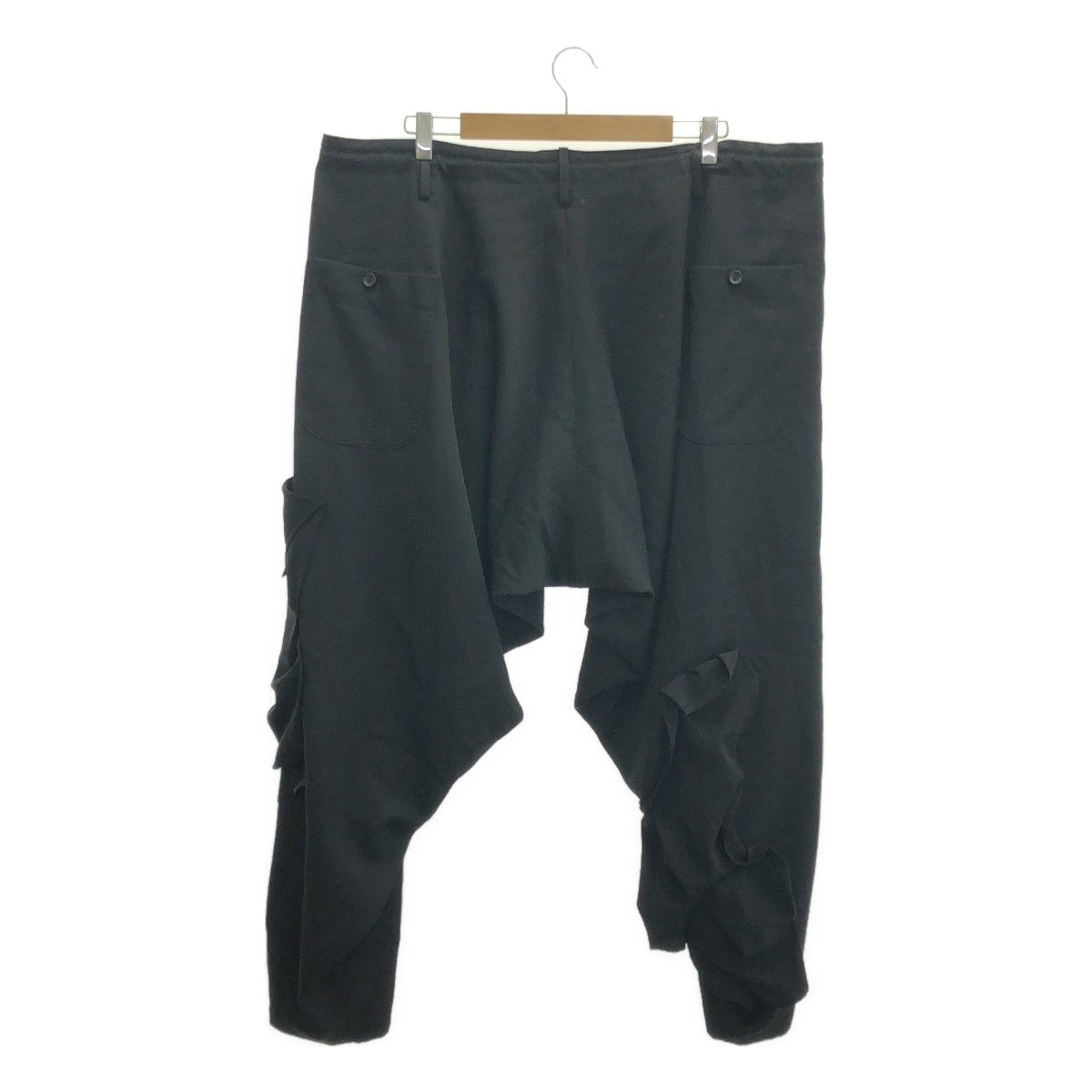 YOHJI YAMAMOTO POUR HOMME / ヨウジヤマモトプールオム | 2023AW | WOOL GABARDINE DECO DRAPED PANTS ウールギャバジン デコ ドレープド パンツ | 1 | メンズ