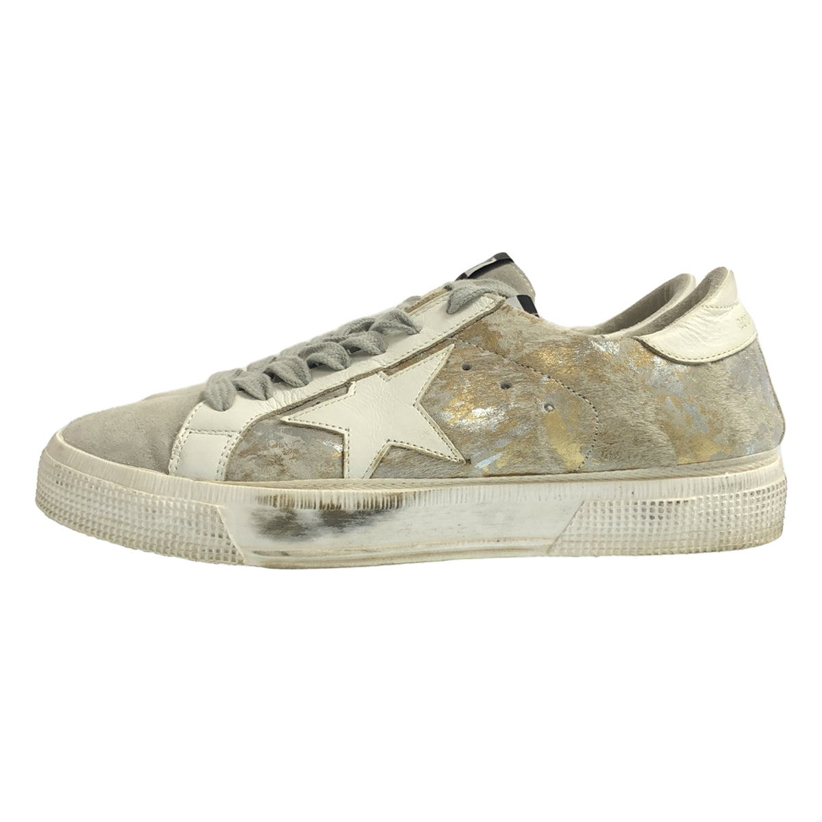 GOLDEN GOOSE / ゴールデングース | MAY ハラコ スエードレザー切替 ヴィンテージ加工 ローカットスニーカー | 38 | – KLD