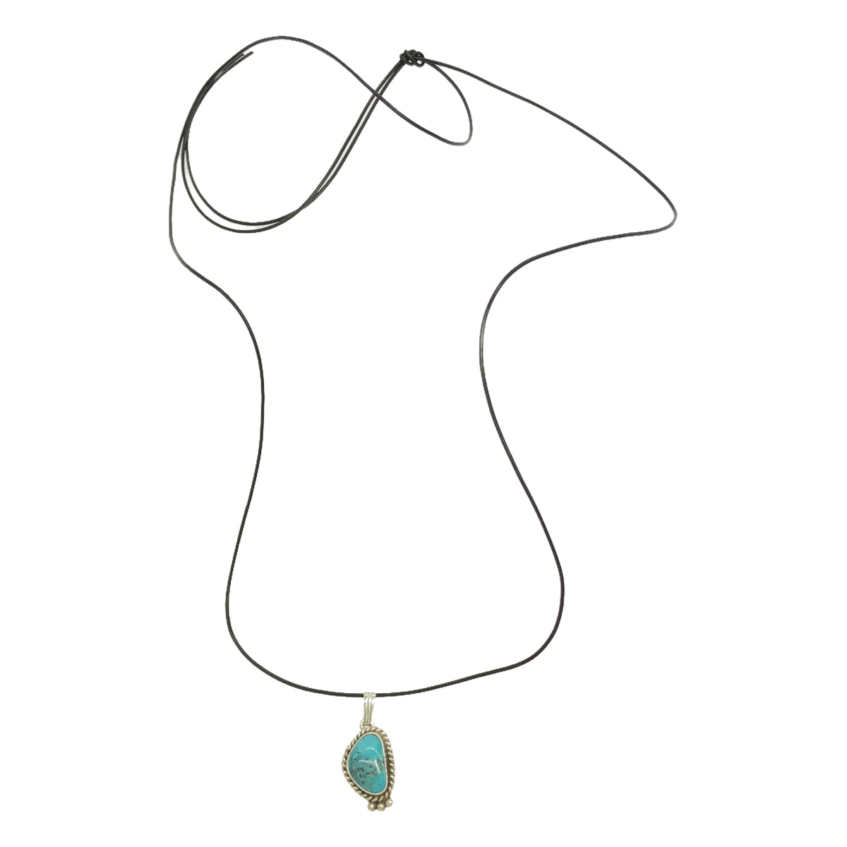 VINTAGE / Vintage clothing | Estimated 40s ~ J.FRANK Sterling Silver Turquoise Cameo Necklace | Silver | Men's