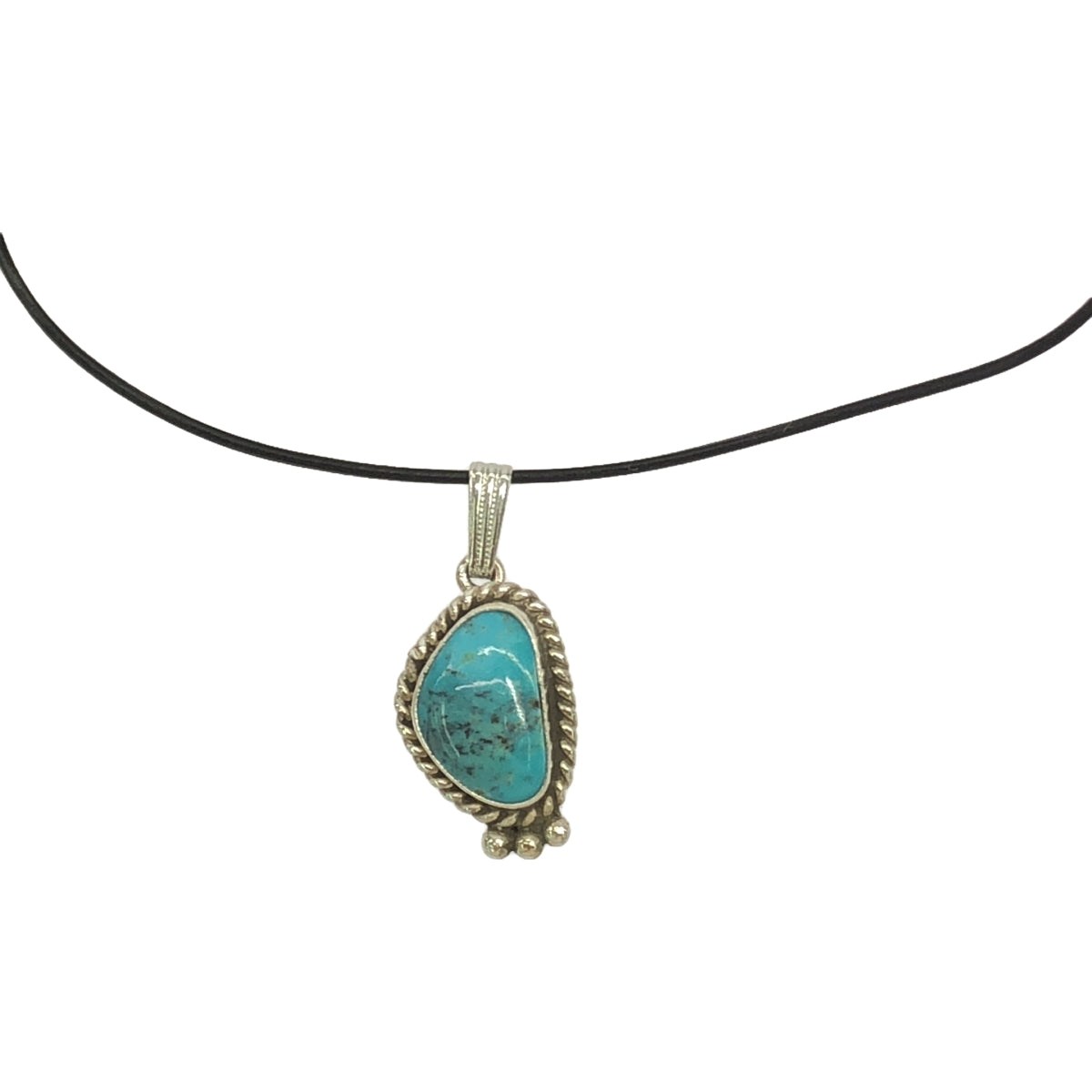 VINTAGE / Vintage clothing | Estimated 40s ~ J.FRANK Sterling Silver Turquoise Cameo Necklace | Silver | Men's