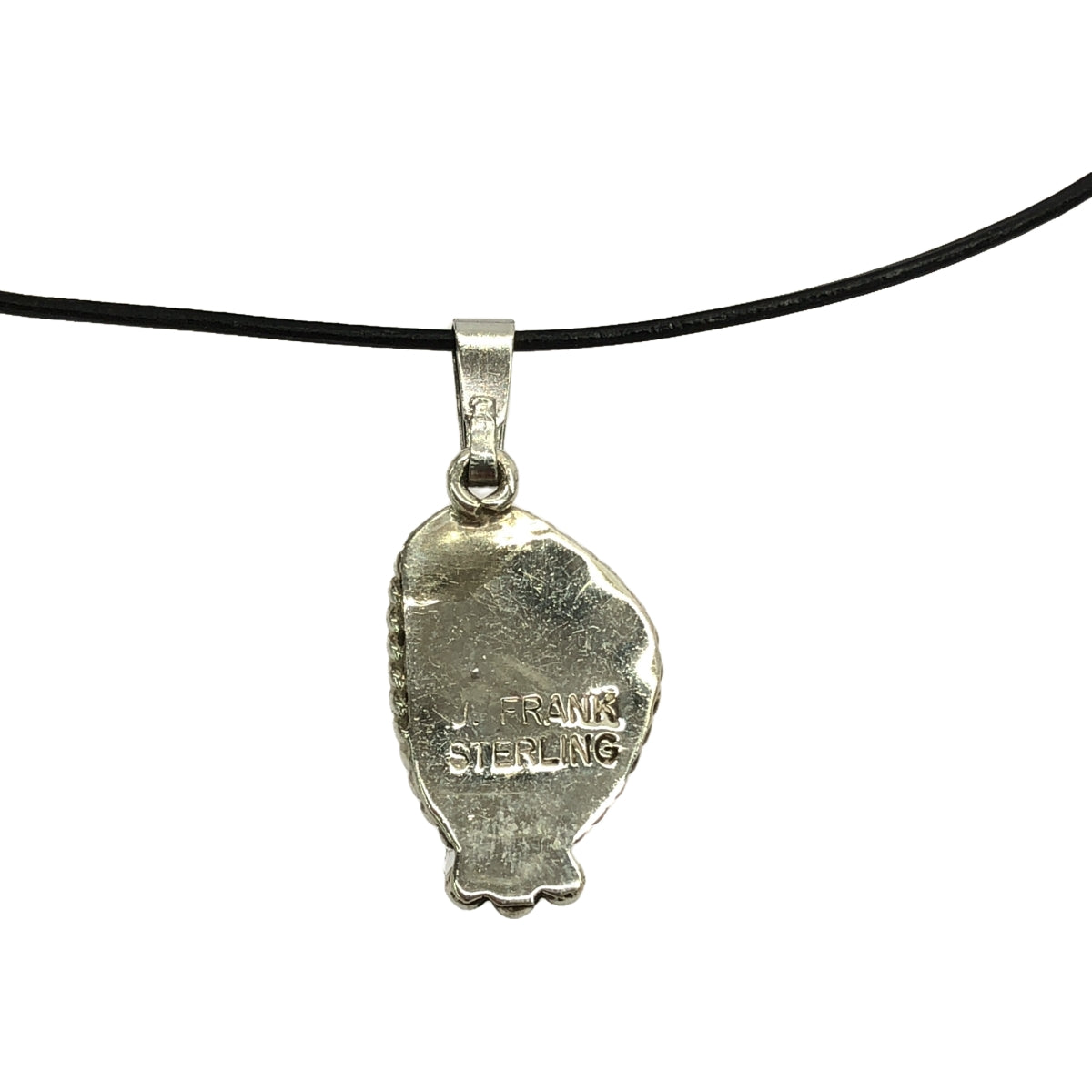 VINTAGE / Vintage clothing | Estimated 40s ~ J.FRANK Sterling Silver Turquoise Cameo Necklace | Silver | Men's