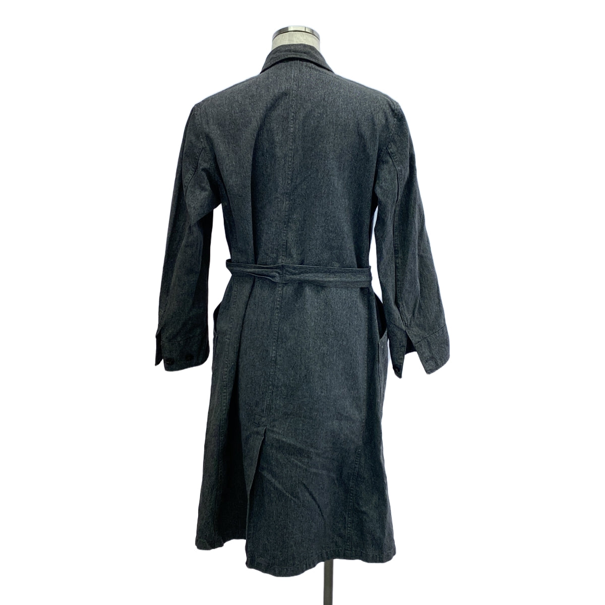 EURO VINTAGE | Estimated 40s-50s Vintage Black Chambray Atelier Coat, Salt and Pepper | 92-115 | Grey | Men's