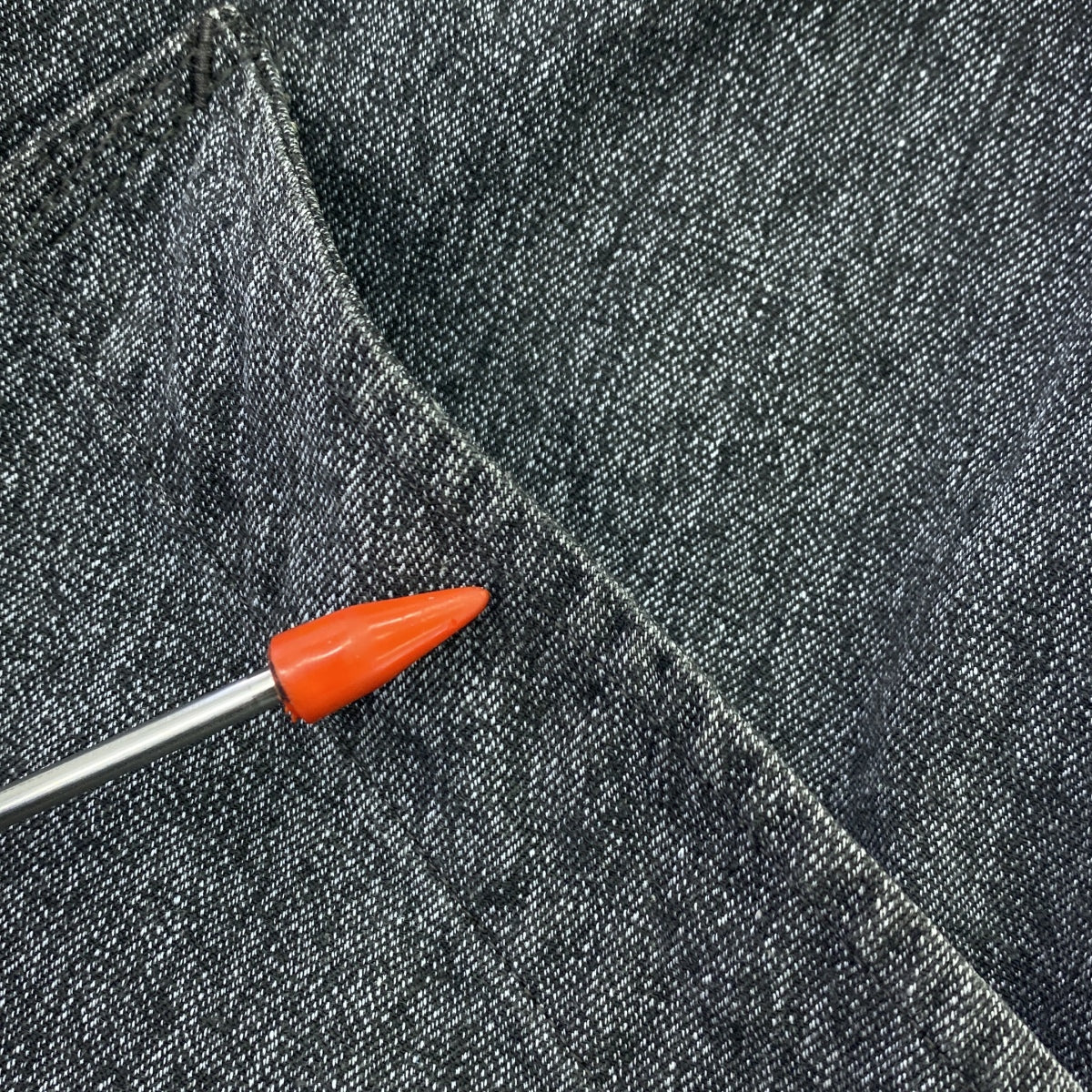 EURO VINTAGE | Estimated 40s-50s Vintage Black Chambray Atelier Coat, Salt and Pepper | 92-115 | Grey | Men's