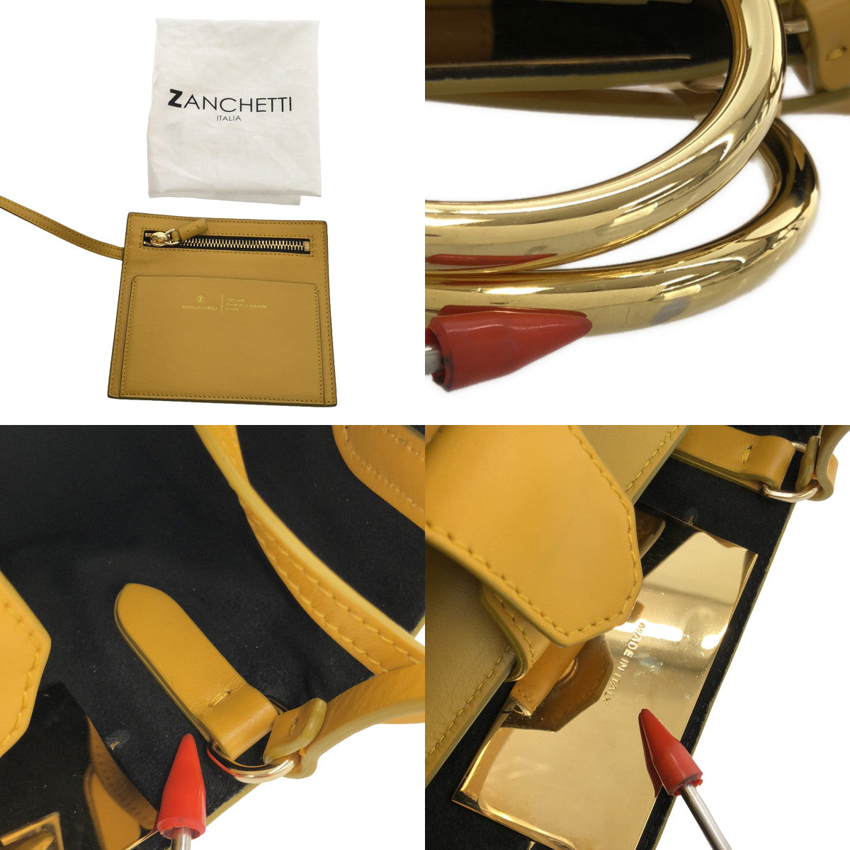ZANCHETTI | 3way Gold Handle Mini Bag | Yellow/Gold | Women's