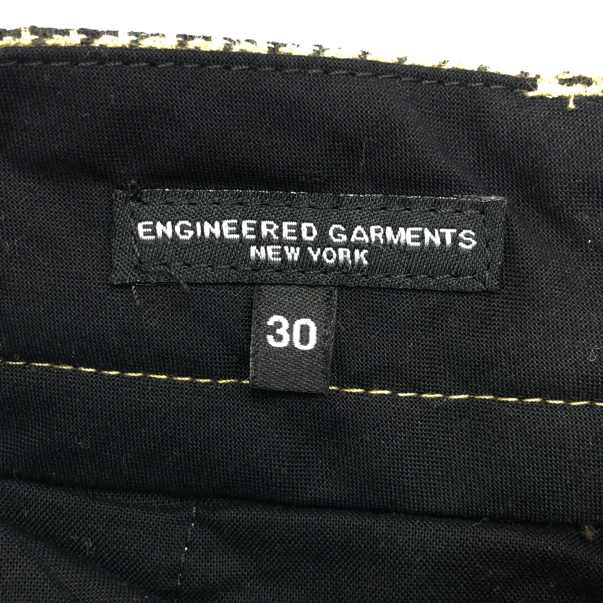 【미품】 Engineered Garments / 엔지니어드 가멘츠 | ANDOVER PANT HOUNDSTOOTH 앤도버 팬츠 하운드 투스 치도리 격자 | 30 | 베이지 / 그린 / 블랙 | 남성