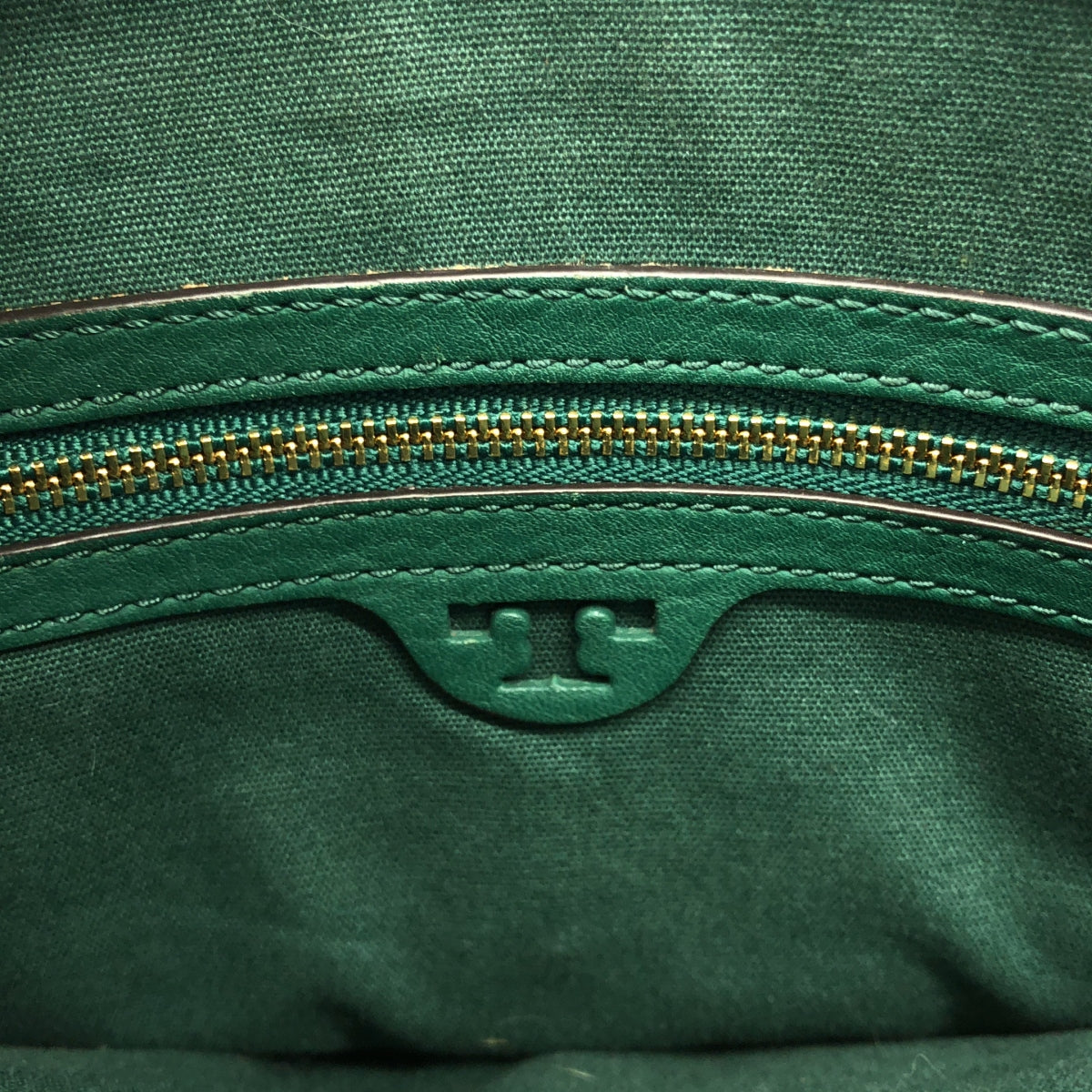 TORY BURCH / トリーバーチ | 2way ショルダー付き レザー トートバッグ | グリーン | レディース