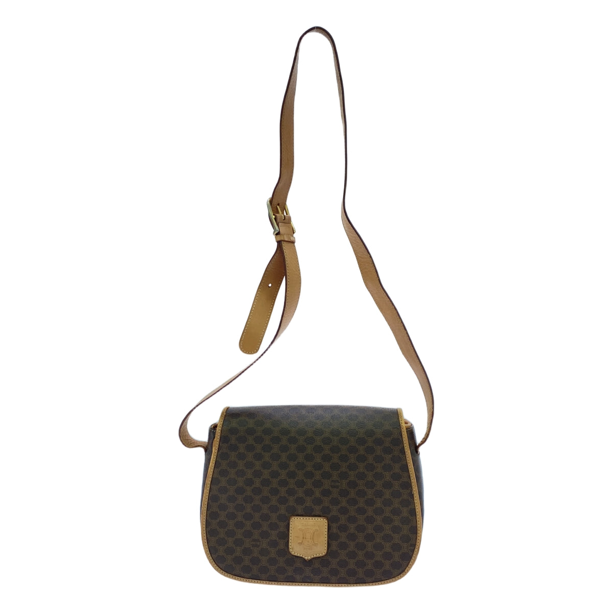 CELINE / セリーヌ | PVC レザー マカダムショルダーバッグ | ブラウン | レディース