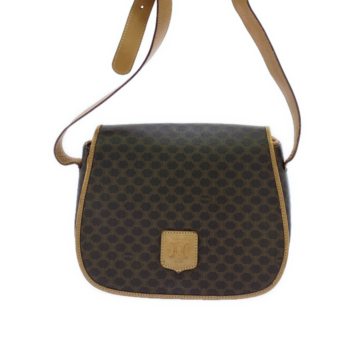 CELINE / セリーヌ | PVC レザー マカダムショルダーバッグ | ブラウン | レディース