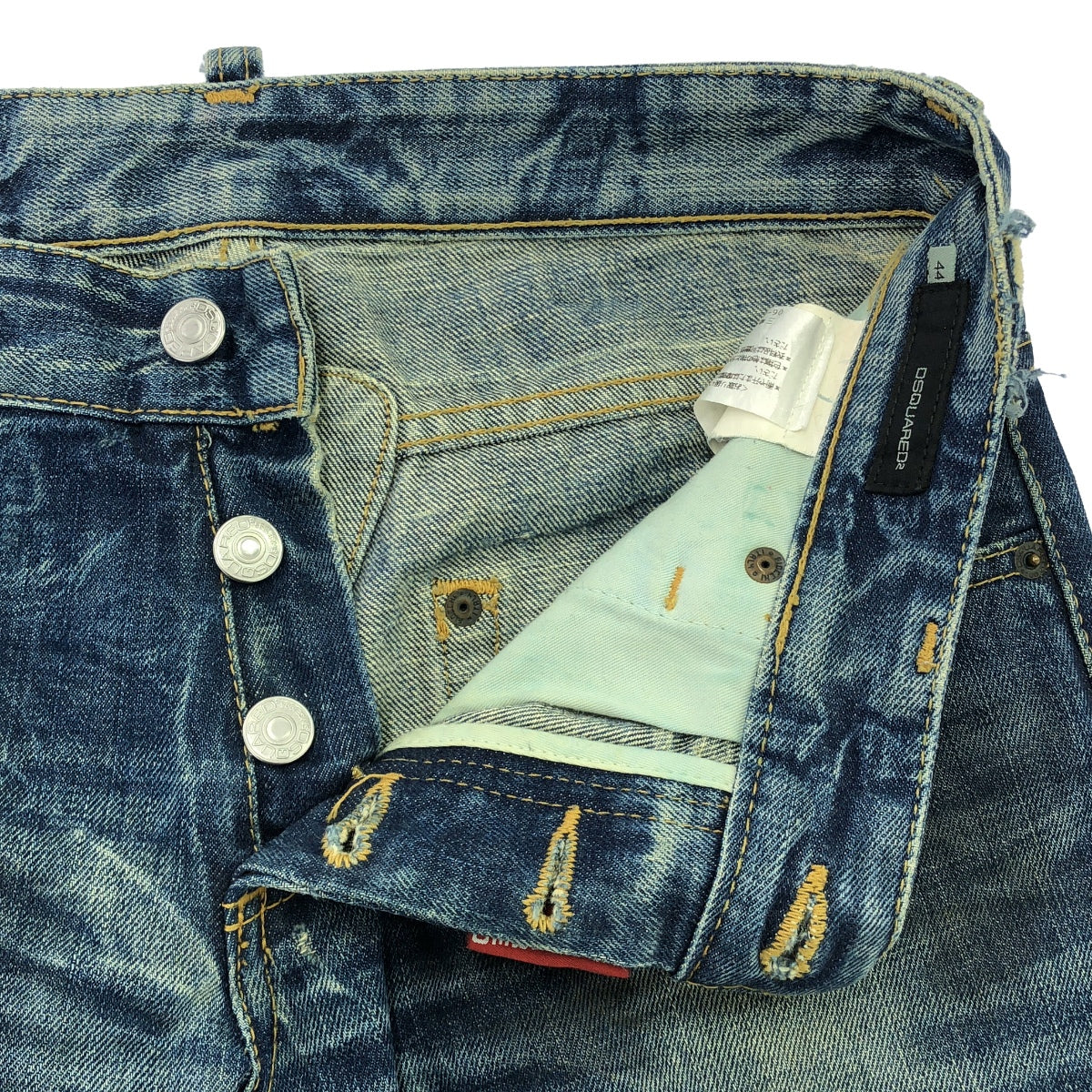 DSQUARED2 / ディースクエアード | 2008SS | ペイント&ダメージ加工 デニムパンツ | 44 | インディゴ | メンズ