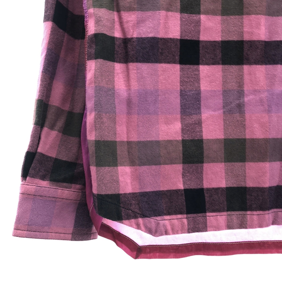 【신품】 Rick Owens / 릭 오웬스 | 2023SS | Larry Fog pocket 스냅 버튼 셔츠 | 48 | 핑크 / 블랙 | 남성