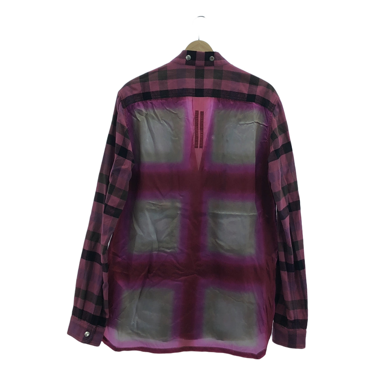 【신품】 Rick Owens / 릭 오웬스 | 2023SS | Larry Fog pocket 스냅 버튼 셔츠 | 48 | 핑크 / 블랙 | 남성