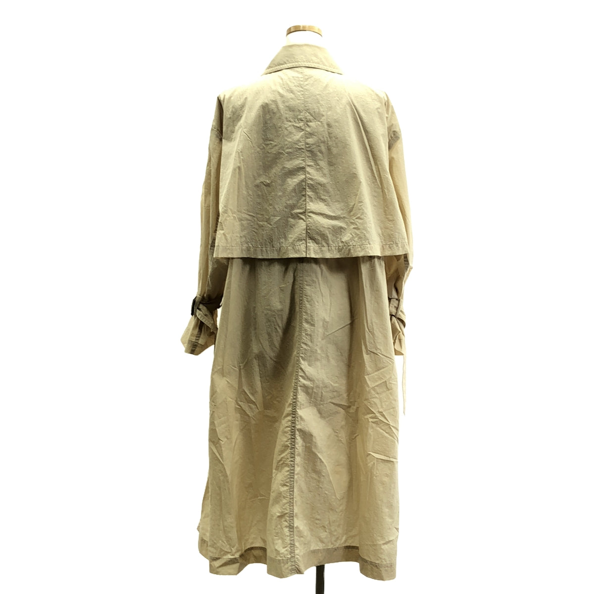 【美品】  DEPAREILLE / デパリエ | ナイロン ウエストドローストリング オーバーコート | 36 | ベージュ | レディース