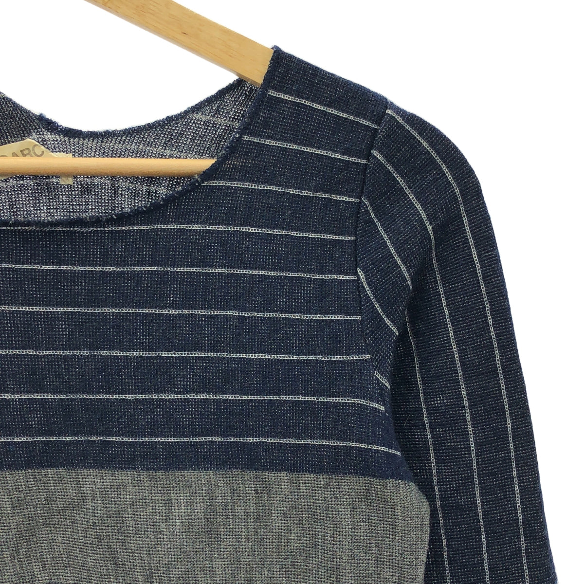 COMME des GARCONS | 2003AW | Wool irregular neck striped knit |