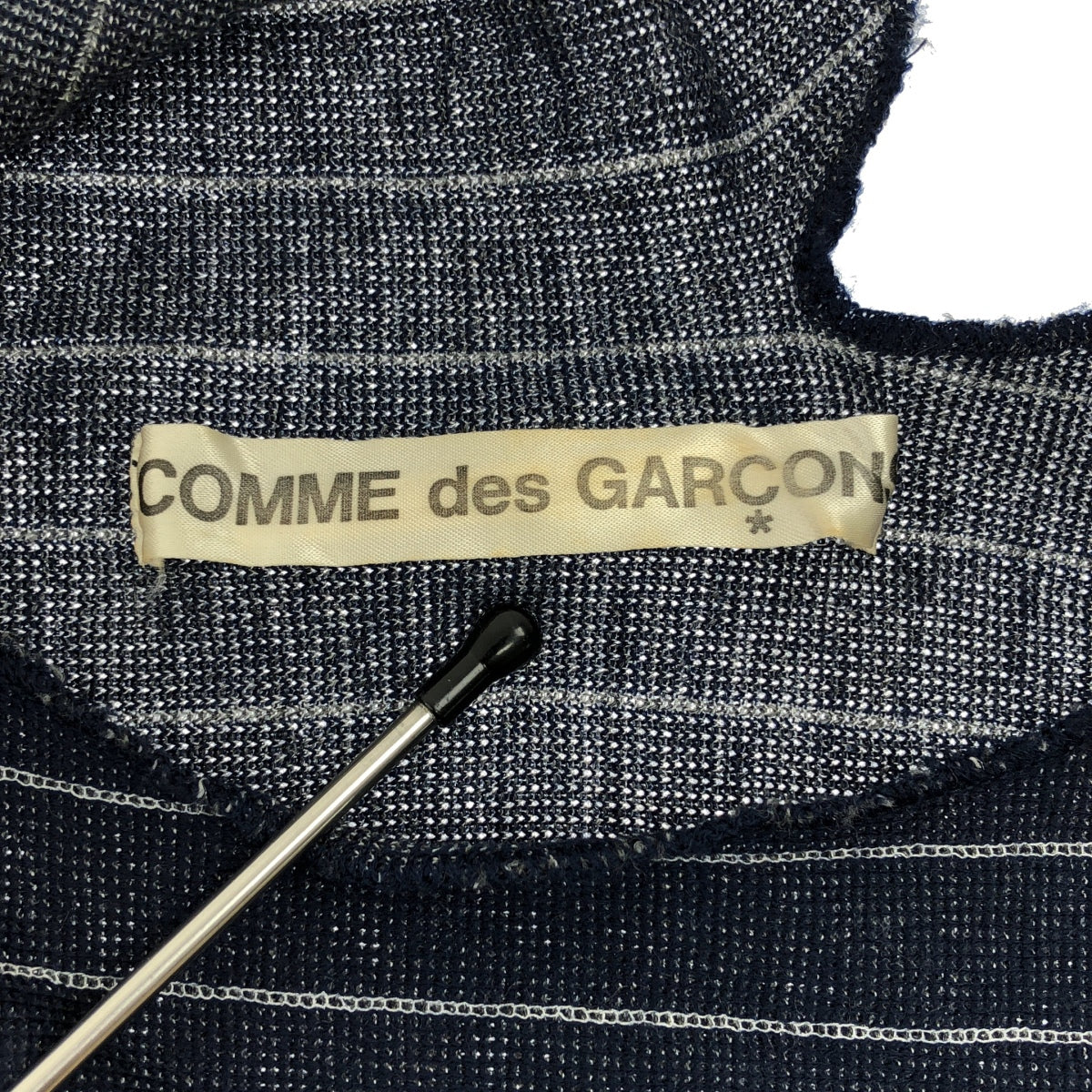 COMME des GARCONS | 2003AW | Wool irregular neck striped knit |